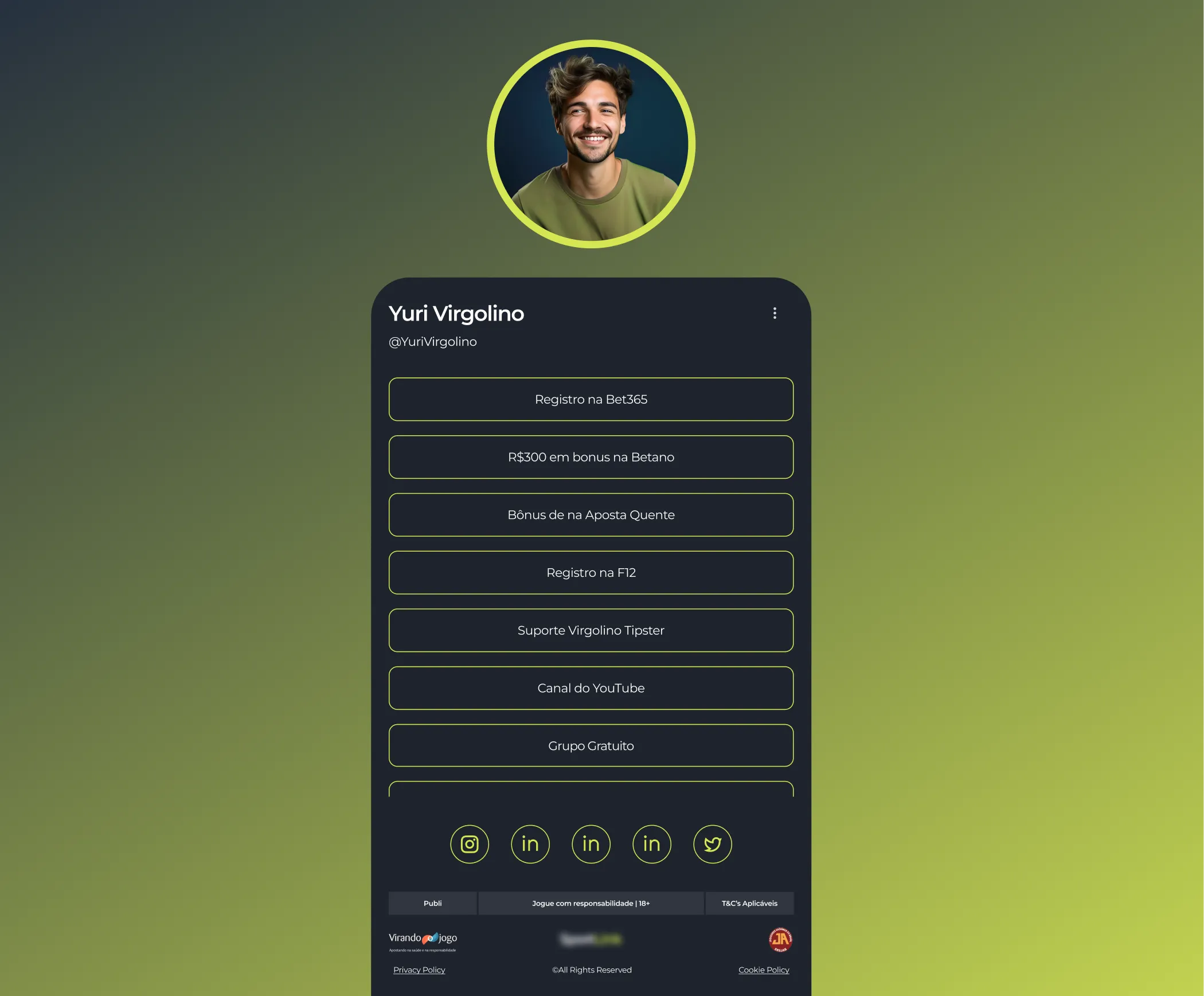 SP Affiliate profile page in a desktop layout.